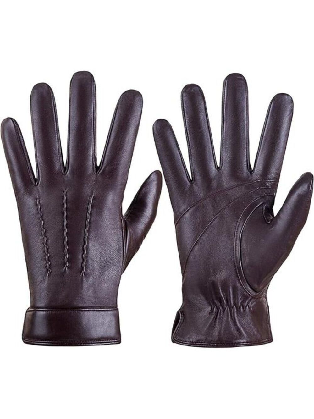 Mens Genuine Leather Gloves Cashmere Lined Winter Touchscreen Driving Motorcycle